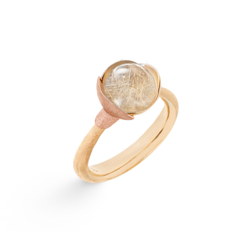 Lotus Ring No.1 750 Gelb- und Roségold mit Rutilquarz