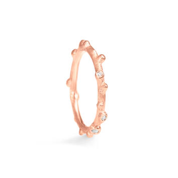 Nature Ring 750 Roségold mit Brillanten
