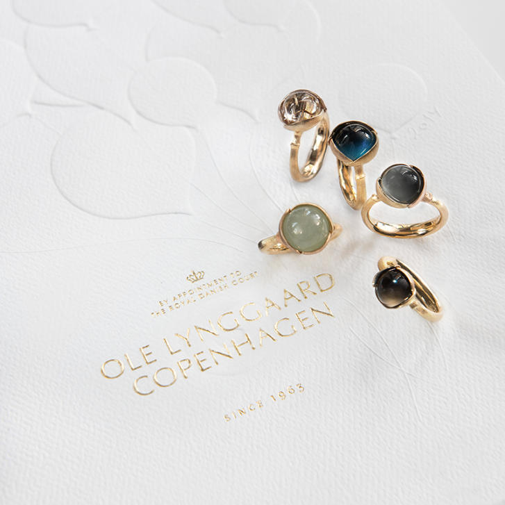 Lotus Ring No.2 750 Gelb- und Roségold mit London Blue Topas
