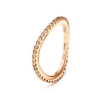 Love Band Ring gebogen 750 Roségold mit Brillanten...