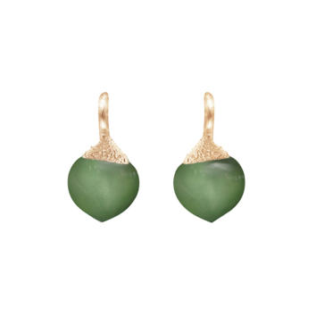 Dew Drop Ohrringe 750 Gelbgold mit Serpentin